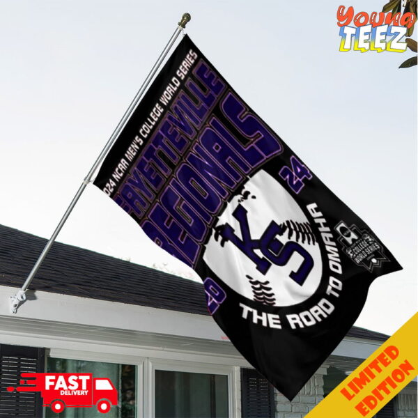 2024 NCAA Men’s College World Series Fayetteville Regionals Kansas State Wildcats The Road To Omaha Garden House Flag Home Decor