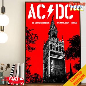 AC DC La Cartuja Stadium 29 May 2024 Seville Rock Out The Giralda Official Poster Concert By Collectionzz And Christopher Everhart Poster Canvas