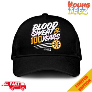 Blood Sweet And 100 Years Boston Bruins Stanley Cup Playoffs 2024 Classic Hat-Cap Snapback