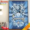 Congratulation Pep Guardiola With Manchester City Champions Premier League 2023-2024 Man City Champions 4 In A Row Poster Canvas