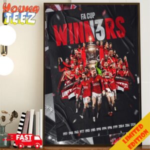 Congratulations Manchester United Champions The Football Association Challenge Cup FA Cup 2024 Man UTD Winners Poster Canvas