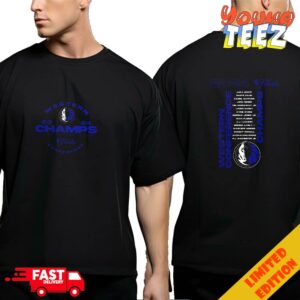 Dallas Mavericks 2024 Western Conference Champions Jump Ball Roster NBA Finals Team Members Name Two Sides T-Shirt