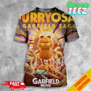 From Mastermind Mark Dindal Chris Pratt Samuel L Jackson Furryosa A Garfield Saga The Funny Poster For Garfield Movie 3D T-Shirt