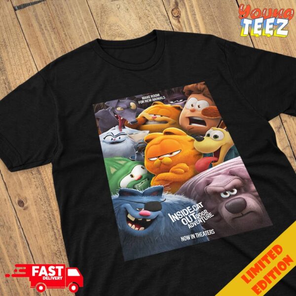 Funny Inside Out But Garfield Poster Inside Cat Outdoor Adventure By John Cohen Merchandise T-Shirt