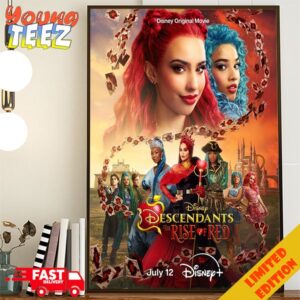 Incredible Poster For Descendants The Rise Of Red Releasing On Disney July 12 2024 Home Decor Poster Canvas