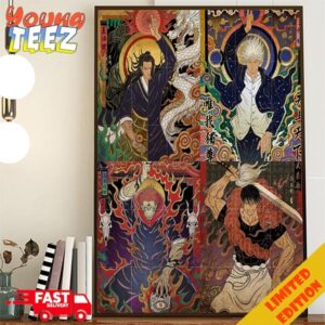 Jujutsu Kaisen In Old Japanese Folk Tale Style All Daddy Goju Satoru x Ryomen Sukuna x Geto Suguru x Toji Fushiguro Home Decor Poster Canvas