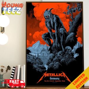 Metallica Germany May 24th 26th 2024 M72 Munich Word Tour Poster And Event Tee By Ken Taylor Olympiastadion De Munich Alemania Poster Canvas