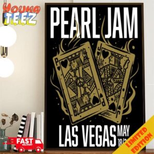 Pearl Jam With Deep Sea Diver Official Poster Night 1 At MGM Grand Garden Arena On May 18th In Las Vegas Nevada Las Vegas 2024 N2 By Munk One Home Decor Poster Canvas