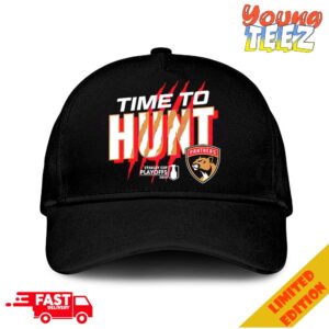Florida Panthers Time To Hunt 2024 Stanley Cup Playoffs Slogan Classic Hat-Cap Snapback
