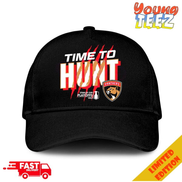 Florida Panthers Time To Hunt 2024 Stanley Cup Playoffs Slogan Classic Hat-Cap Snapback