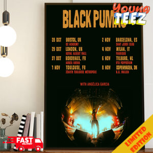 Black Pumas Fall European Tour 2024 With Angelica Garcia Schedule List Date Poster Canvas