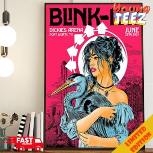 Blink-182 Dickies Arena Fort Worth Texas June 25th 2024 One More Time Tour Poster Canvas