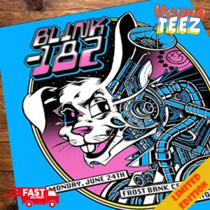 Blink-182 Monday June 24th Frost Bank Center San Antonio Texas Welcome To The Blink Fam One More Time Tour 2024 Poster Canvas