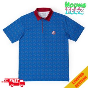 Captain America Stars Stripes And Shields Summer Polo Shirt For Golf Tennis RSVLTS Collections