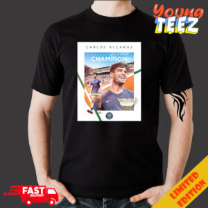 Congrats Carlos Alcaraz Champion Roland Garros 2024 The Championships Wimbledon Merchandise T Shirt UO9HP yn5tvr.jpg