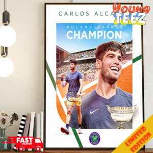 Congrats Carlos Alcaraz Champion Roland Garros 2024 The Championships Wimbledon Poster Canvas