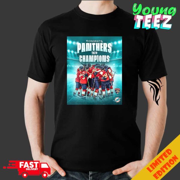 Congrats Panthers Champions Stanley Cup 2024 NHL Merchandise T-Shirt