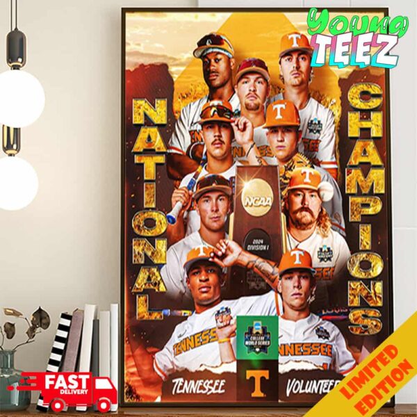 Congrats Tennessee Volunteers College World Series Champions NCAA Baseball 2024 The National Champions MCWS Poster Canvas