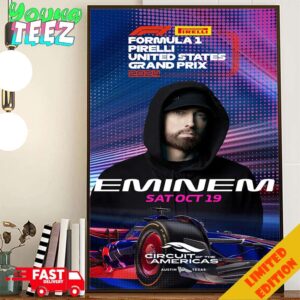 Eminem Dare Me To Drive At Formula 1 Pirelli United States Grand Prix 2024 Austin Texas On October 19th Poster Canvas Home Decor