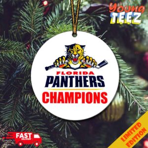 Florida Panthers Stanley Cup Champions 2024 NHL Winners Mascot Christmas Tree Decorations Ornament