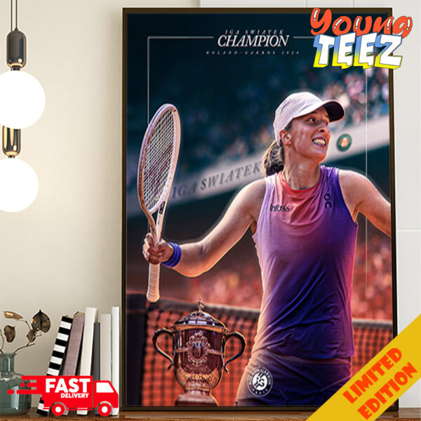 IG4 IGA Swiatek Champion Roland Garros 2024 Queen Of Paris The Championships Wimbledon Poster Canvas
