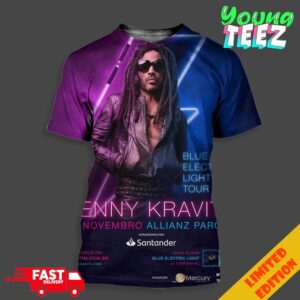 Lenny Kravitz Blue Electric Light Tour 2024 At Allianz Parque On November 23 Essentials Unisex T-Shirt Unisex All Over Print T-Shirt
