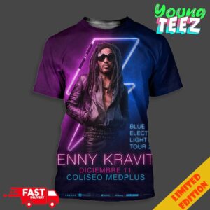 Lenny Kravitz Blue Electric Light Tour 2024 At Coliseo Medplus On December 11 Essentials Unisex T-Shirt Unisex All Over Print T-Shirt