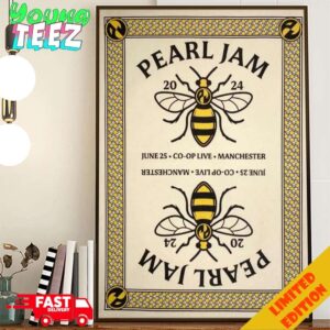 Limited Poster Pearl Jam Show In Manchester At The Coop Live Event Poster June 25th Pearl Jam Dark Matter World Tour 2024 Poster Canvas Home Decor
