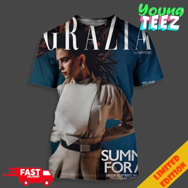 Melissa Barrera Covers The Latest Issue Of Grazia Latinoamerica 2024 Essentials Unisex T-Shirt Unisex All Over Print T-Shirt