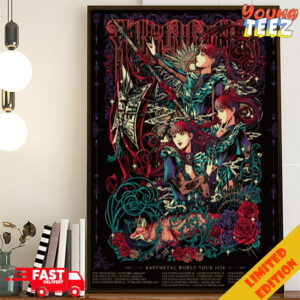 Metal March Lithograph World Tour EU UK 2024 Baby Metal Schedule Lists Poster Canvas