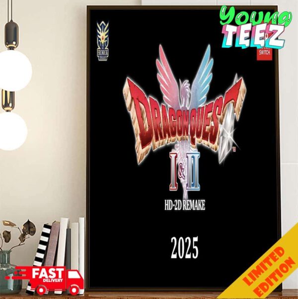 Official Dragon Quest I And II H2-2D Remakes Are Coming To Switch In 2025 Poster Canvas Home Decor