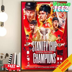 Official Florida Panthers Champions Stanley Cup 2024 NHL Final Poster Canvas