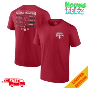 Oklahoma Sooners 2024 NCAA Softball Women’s College World Series Champions Schedule Two Sides T-Shirt