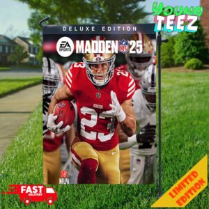 Poster EA Sports Madden NFL 2024 Christian McCaffrey Is The Cover Star Of Madden NFL 25 Limited Deluxe Editio Flag