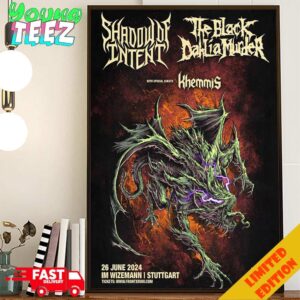 Poster For The Black Dahia Murder And Shadow Of Intent Concert 2024 In Germany On June 26th At Im Wizemann Stuttgart With Khemmis Poster Canvas Home Decor