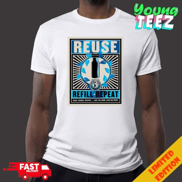 Poster Glastonbury Festival 2024 Reuse Refill Repeat Merchandise T-Shirt