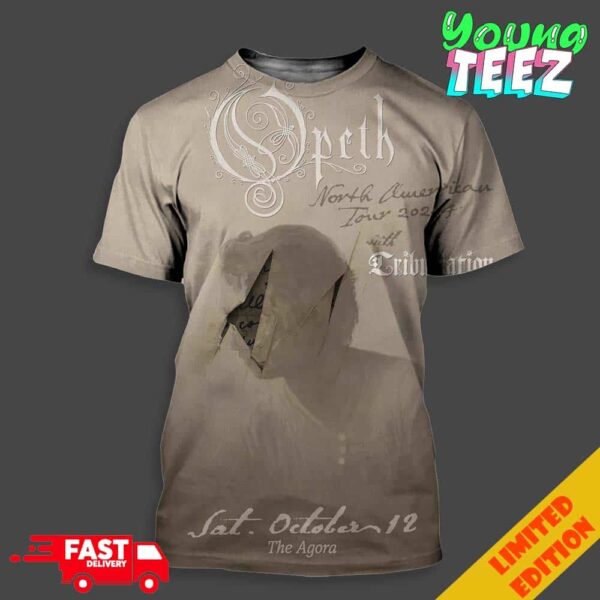 Poster Opeth North American Tour 2024 With Trubulation On October 12th At The Agora Unisex All Over Print T-Shirt
