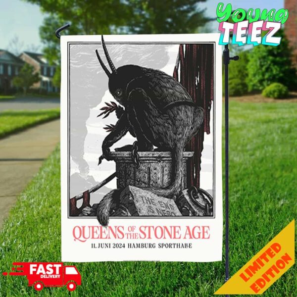 Poster QOTSA Queens Of The Stone Age Show 2024 On June 11 At Hamburg Sporthalle Garden House Flag Home Decor