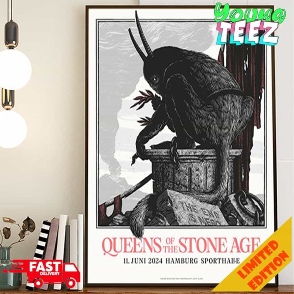 Poster QOTSA Queens Of The Stone Age Show 2024 On June 11 At Hamburg Sporthalle Poster Canvas