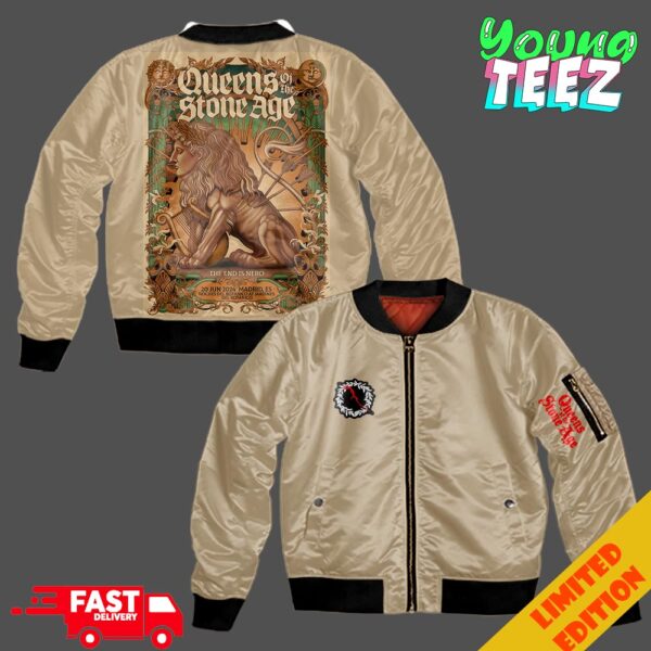 Queens Of The Stone Age The End Is Nero June 20 2024 Madrid ES Noches Del Botanico At Jardines Del Botanico By Wildner Lima Artwork Bomber Jacket All Over Print Shirt