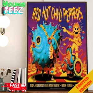 Red Hot Chili Peppers Mid Florida Credit Union Amphitheatre Tampa Florida June 21 2024 Limited Poster Edition Poster Canvas Home Decor
