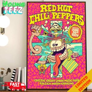 Red Hot Chili Peppers Wednesday June 26th 2024 Coastal Credit Union Music Park Raleigh North Carolina Concert Poster Poster Canvas Home Decor