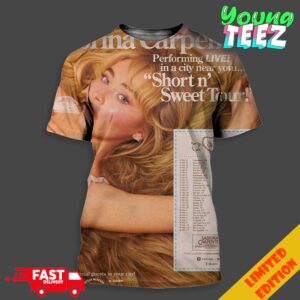 Sabrina Carpenter Short N’ Sweet Tour In North America 2024 Schedule List Date Starts On June 25 Essentials Unisex T-Shirt Unisex All Over Print T-Shirt