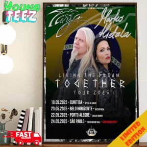 Tarja Turunen Concerts With Marko Hietala In Brazil As Part The Living The Dream Together Tour 2025 Schedule List Date Poster Canvas Home Decor