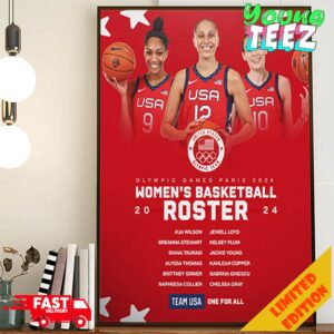 The 12 woman USA Basketball Squad Headed To The Olympics Games Paris 2024 To Make History Poster Canvas 2EOie tqucse.jpg