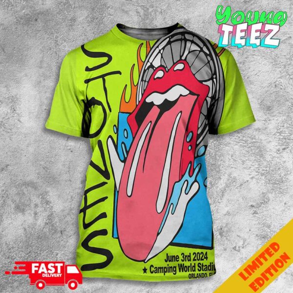 The Rolling Stones Play At Camping World Stadium Orlando Florida June 3rd 2024 3D T-Shirt