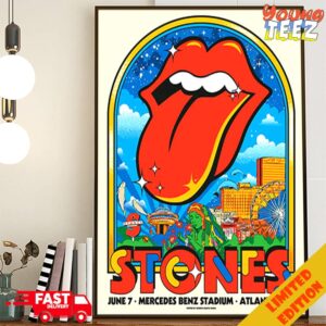 The Rolling Stones Show On June 7 2024 At Mercedes Benz Stadium Atlanta GA Poster Canvas