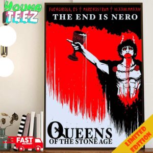 Tonight Fuengirola ES Marenostrum 23 June 2024 The End Is Nero Tour Queens Of The Stone Age Merchandise Poster Poster Canvas Home Decor