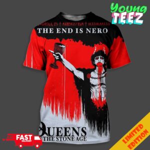 Tonight Fuengirola ES Marenostrum 23 June 2024 The End Is Nero Tour Queens Of The Stone Age Merchandise Poster Unisex All Over Print T-Shirt