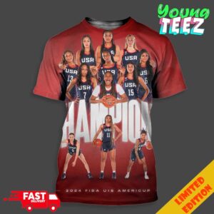 USA Basketball Champions 2024 Fiba U18 Americup 11 Consecutive Gold Medals Unisex All Over Print T-Shirt